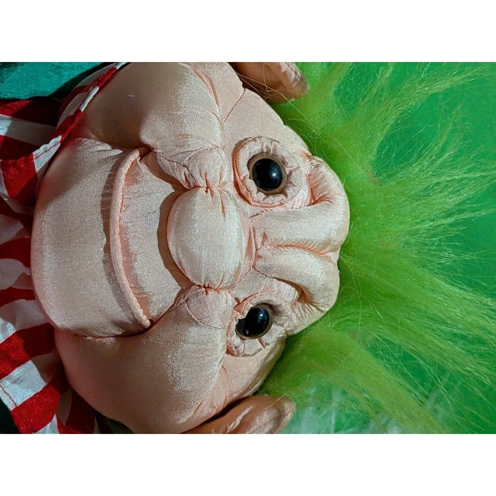 Vtg Elf Santa Troll Doll Christmas Plush Nylon International Silver 8